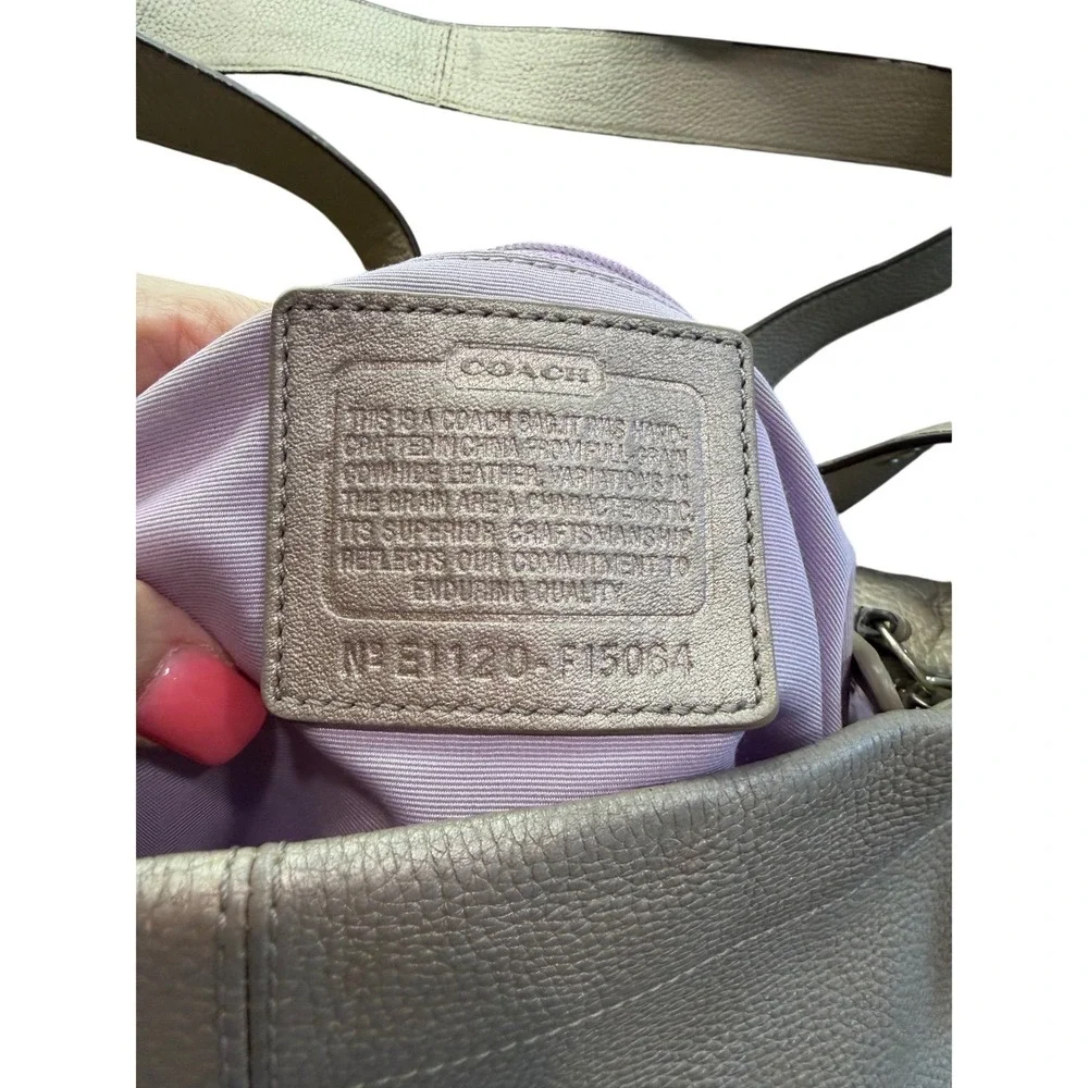 Coach Thompson‎ Hobo Metallic Champagne Pebbled Leather Shoulder Bag F13064